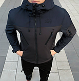 Куртка весняна молодіжна чоловіча soft shell чорна, Коротка чоловіча куртка повсякденна, фото 10