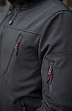 Куртка soft shell чорна весняна молодіжна чоловіча, Демісезонна чоловіча куртка, фото 3