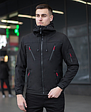 Куртка soft shell чорна весняна молодіжна чоловіча, Демісезонна чоловіча куртка, фото 4