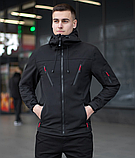 Куртка soft shell чорна весняна молодіжна чоловіча, Демісезонна чоловіча куртка, фото 2