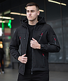 Куртка soft shell чорна весняна молодіжна чоловіча, Демісезонна чоловіча куртка, фото 6