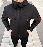 Куртка soft shell чорна весняна молодіжна чоловіча, Демісезонна чоловіча куртка, фото 8