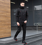Куртка soft shell чорна весняна молодіжна чоловіча, Демісезонна чоловіча куртка, фото 9
