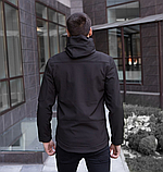 Куртка soft shell чорна весняна молодіжна чоловіча, Демісезонна чоловіча куртка, фото 10