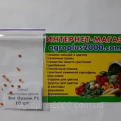 Насіння Томат індетермінантний Біг Оранж Плюс F1 поштучно 10 насіння Семно Юніор
