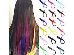 Пасма на шпильках для нарощування волосся кольорові 56 см Канекалони 1 шт. зелений