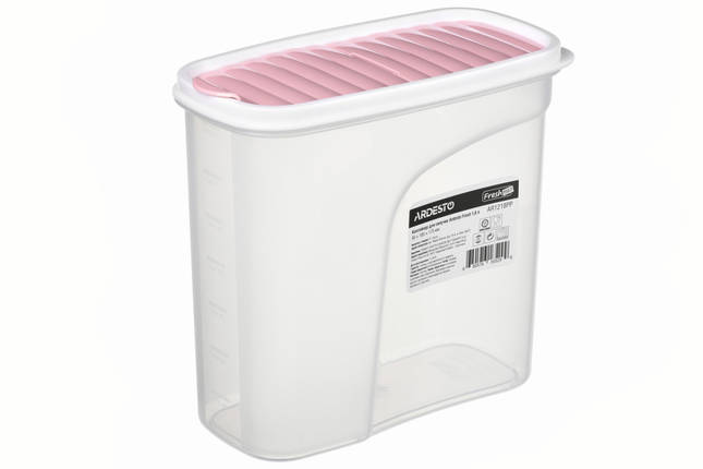 Контейнер для сипучих продуктів Ardesto Fresh AR-1218-PP 1800 мл рожевий ID 3662600, фото 1