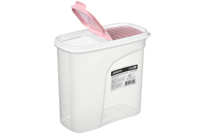 Контейнер для сипучих продуктів Ardesto Fresh AR-1218-PP 1800 мл рожевий ID 3662600, фото 3