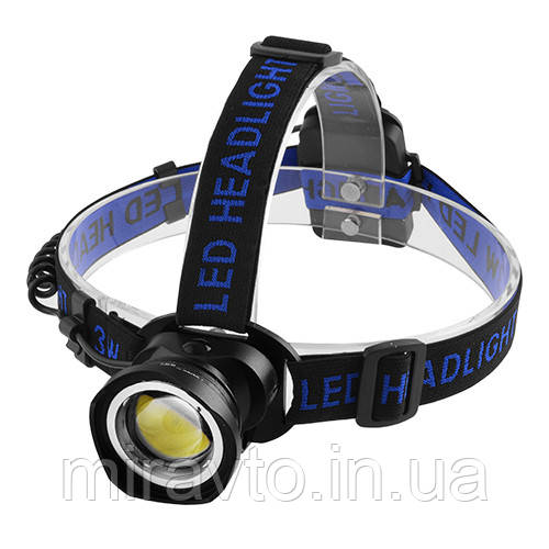 Фонарик-лоб "POLICE" BL-6818-COB (white+red), 3xAAA