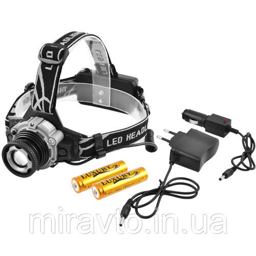 Ліхтарик-лоб "POLICE" BLW002-XPE, 2x18650, ЗП 220V/12V, zoom, датчик руху, BOX