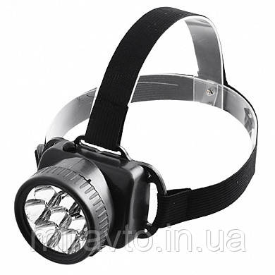 Ліхтарик-лоб D=58 536-7LED/3xAA пластик