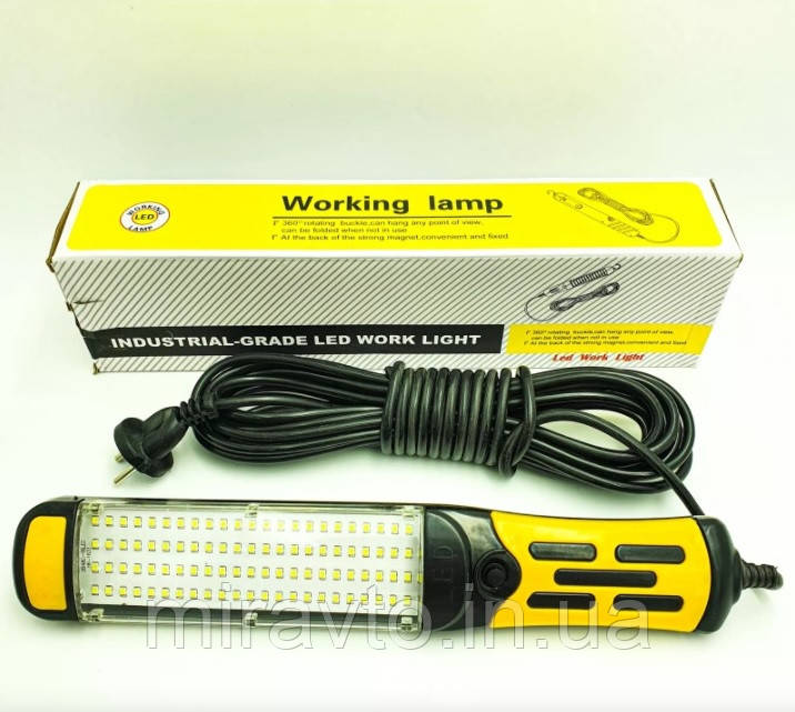 Переноска інспекційна 220 в кабель 10 м Діодна 100 SMD гачок/магніт вимик. чорна з жовтим