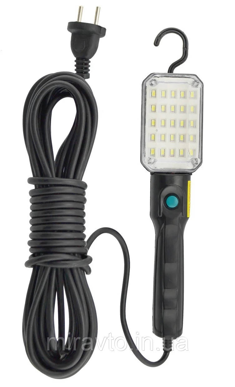 Переноска інспекційна 220 в кабель 10 м Діодна 25 SMD гачок/магніт вимик. Чорна "TUNDRA"