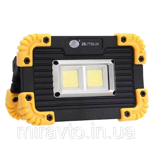 Прожектор ZB-7759-24-2COB, 1x18650, ЗП microUSB
