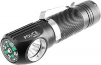 Ліхтарик-ручний "POLICE" W601-XPE 3*AAA затискач+компас бічне світлодіод