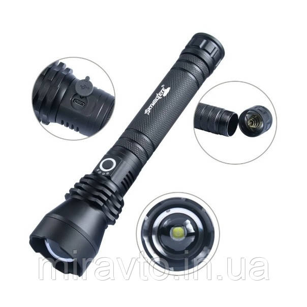 Фонарик-ручной "POLICE" WX-P50, zoom, 2x26650 1CREE+Линза/метал.корпус/158000W