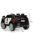 Дитячий електромобіль поліцейський джип Range Rover Bambi чорно-білий, фото 8
