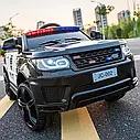 Дитячий електромобіль поліцейський джип Range Rover Bambi чорно-білий, фото 3