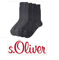 S.Oliver 4 пары классических мужских носков (чёрные и серые)