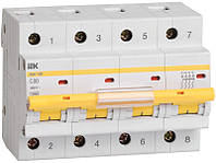 Автоматический выключатель ИЕК ВА47-100 4P 50A 10кА D IEK, MVA40-4-050-D ИЭК автомат модульный четырехполюсный