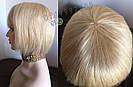 Перука з натурального волосся (уцінка) каре з чубчиком, блонд, жіночий, фото 5