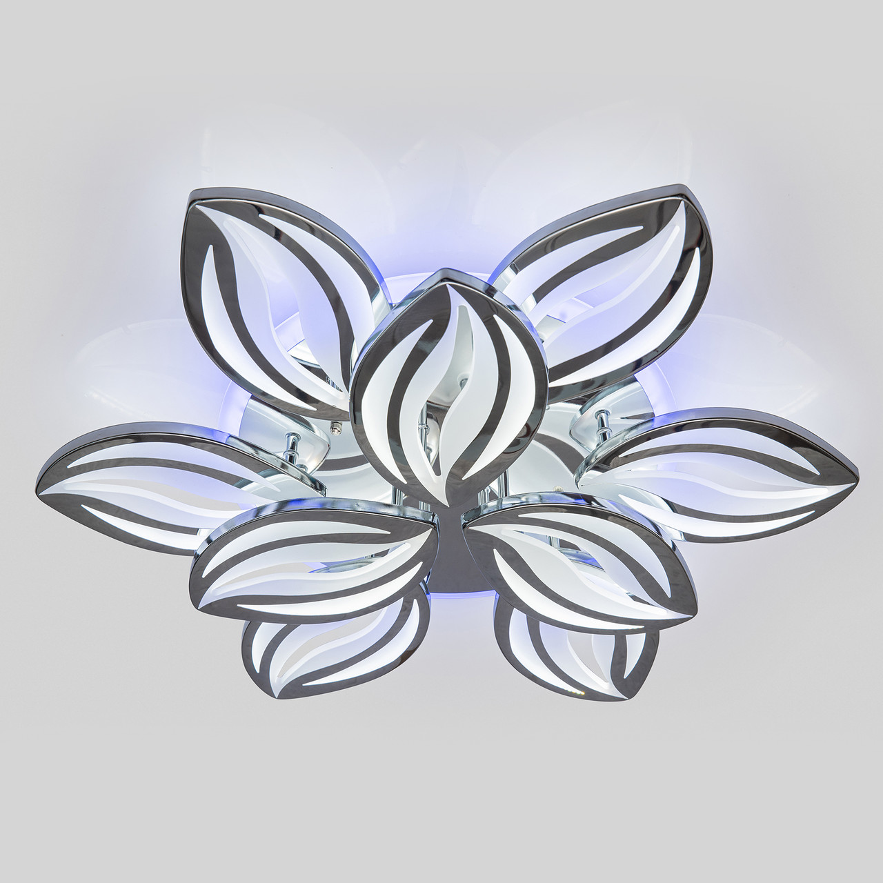 Світлодіодна люстра з пультом 1141/6+3 Hrom LED Люстра з підсвічуванням, фото 1