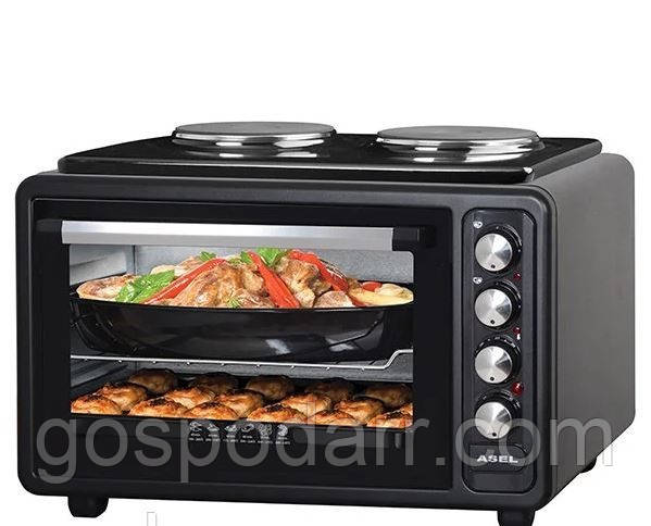 Електрична духовка 40 л плюс 2 комфорки ASEL AF-0125 чорна Original