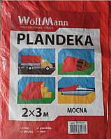 Тент 2х3 м оранжевый с люверсами затеняющий Plandeka Mocna WoffMann