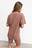 Літній костюм туніка + велосипедки для вагітних та годування EVA ST-24.031 капучино, фото 6