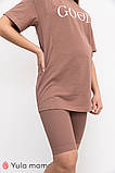 Літній костюм туніка + велосипедки для вагітних та годування EVA ST-24.031 капучино, фото 4