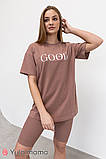 Літній костюм туніка + велосипедки для вагітних та годування EVA ST-24.031 капучино, фото 9