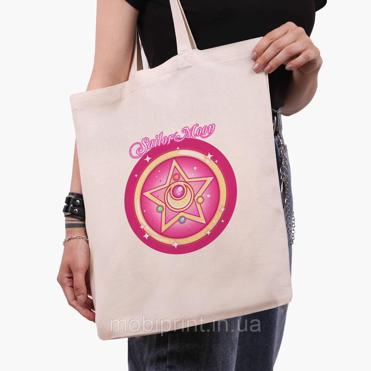 Еко сумка Сейлор Мун (Sailor Moon) (9227-2918) бежева класична
