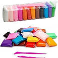 Легкий повітряний пластилін липака набір 12 кольорів по 10 грам зі стеками, пластилін моделін, фото 4