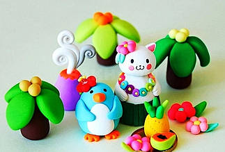 Легкий повітряний пластилін липака набір 12 кольорів по 10 грам зі стеками, пластилін моделін