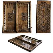 Нарди дерев'яні ручної роботи нарди різьблені нарди на подарунок Newt Backgammon 2