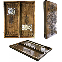 Нарди дерев'яні ручної роботи нарди різьблені нарди на подарунок Newt Backgammon 1