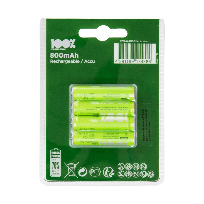 Акумулятор AAA R03 PeakPower 800mAh NiMH