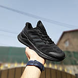 Чоловічі кросівки Adidas Ventania весна-осінь-літо у сітку чорні. Живо фото, фото 2