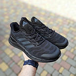 Чоловічі кросівки Adidas Ventania весна-осінь-літо у сітку чорні. Живо фото, фото 3