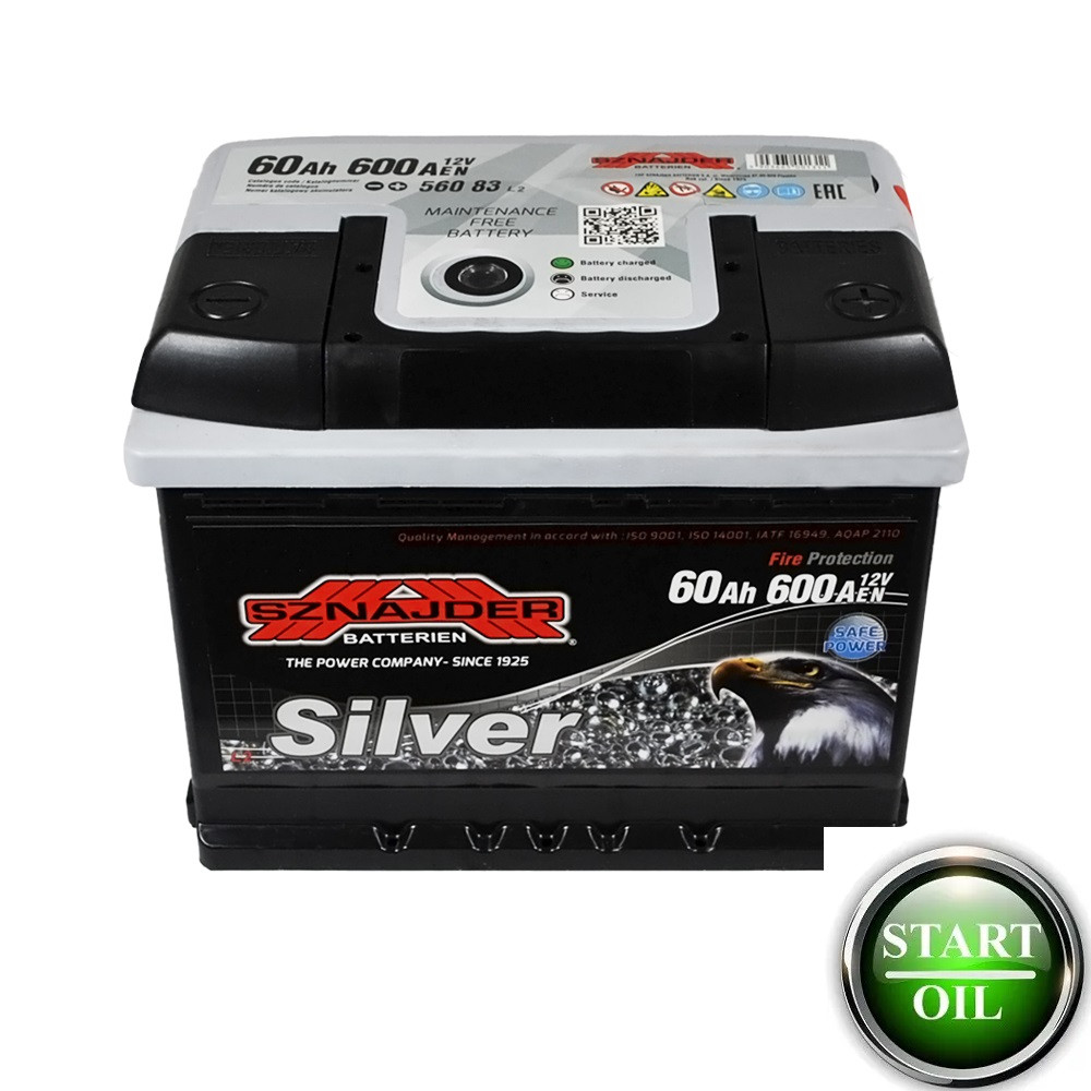 Акумулятор SZNAJDER Silver 60Ah 600A R+
