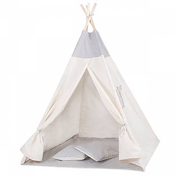 Дитячий намет (вігвам) Springos Tipi XXL TIP10 White/Grey .