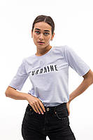 Женская однотонная футболка с надписью UKRAINE