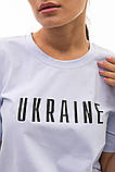 Жіноча однотонна футболка з написом UKRAINE, фото 3