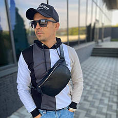 Чоловіча, шкіряна, сумка на пояс, бананка, сумка на груди "LODKA", фото 2