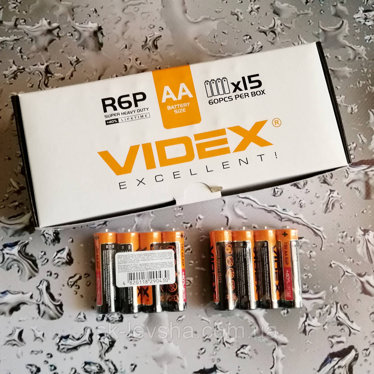 Батарейка AA (R6P) Videx +40% LifeTime 1.5 V