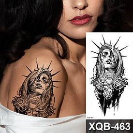 Флеш Тату. 21*10 См. Перевідна. Тимчасова. Chikano, Chicano, Santa Muerte, Дівчата, Хоррор, Xqb-463 (S)