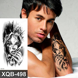 Флеш Тату. 21*10 См. Перевідна. Тимчасова. Chikano, Chicano, Santa Muerte, Дівчата, Хоррор, Черепи, Xqb-498