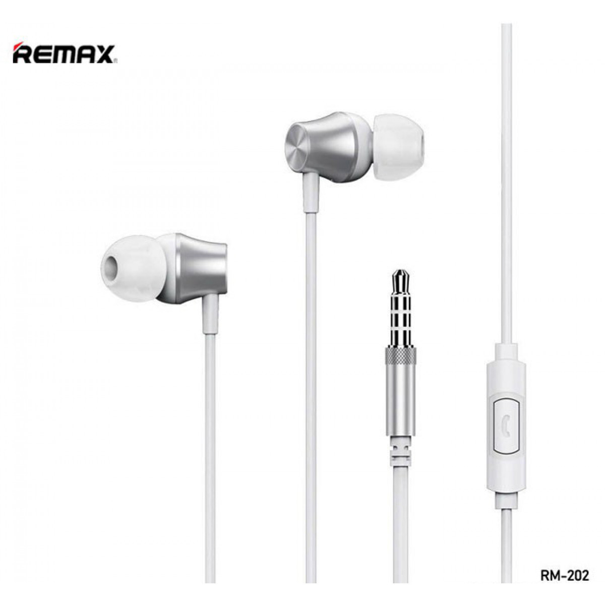 Навушники MP3 Remax RM-202 In-Ear Headphone Original, Світло-сірий