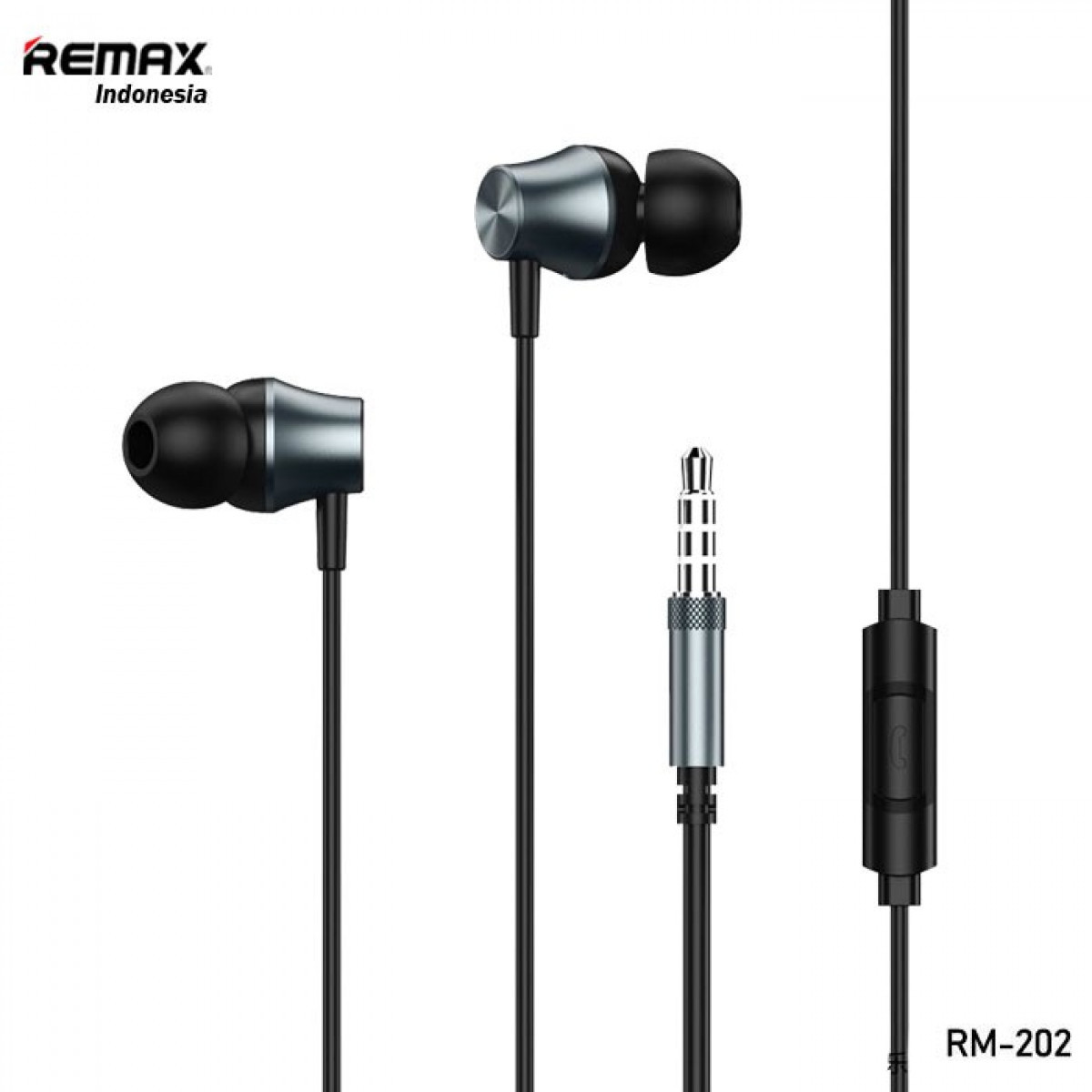 Навушники MP3 Remax RM-202 In-Ear Headphone Original, Сірий, фото 1