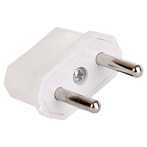 Перехідник "LXL" із плоскої (США/Європа) вилки на просту, 10 А, Білий